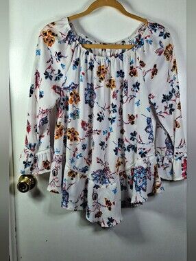 Womens Festival Peasant Prairie Shirt Size M.